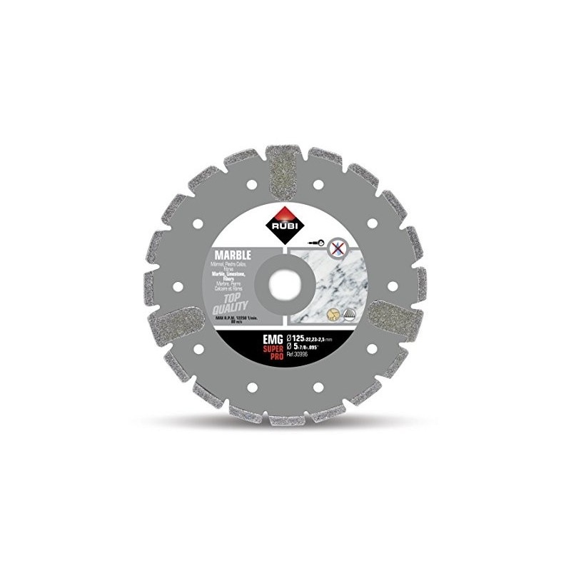 Disc diamantat EMG 125 SUPERPRO RUBI, 125/22.2mm, marmura, piatra vanata