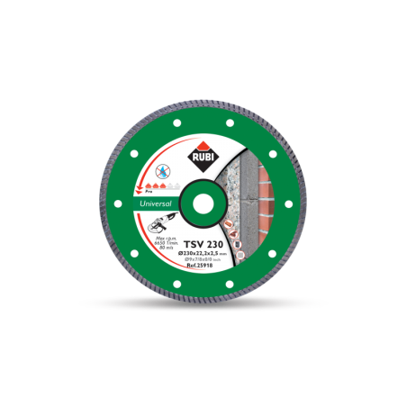 Disc diamantat TSV 230 PRO RUBI, 230/22.2mm, caramida, beton, terazzo