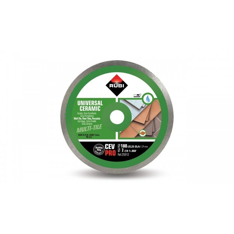 Disc diamantat CEV 180 PRO RUBI, 180/25.4mm, gresie/faianta portelanata