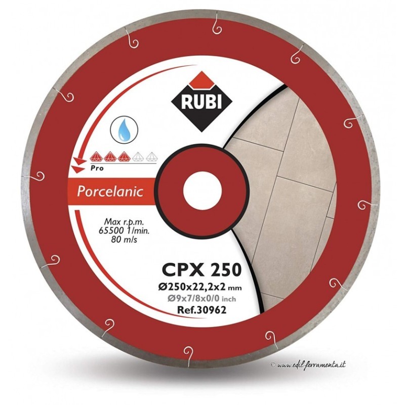 Disc diamantat CPX 250 PRO RUBI, 250/25.4mm, gresie/faianta portelanata