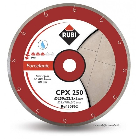 Disc diamantat CPX 250 PRO RUBI, 250/25.4mm, gresie/faianta portelanata