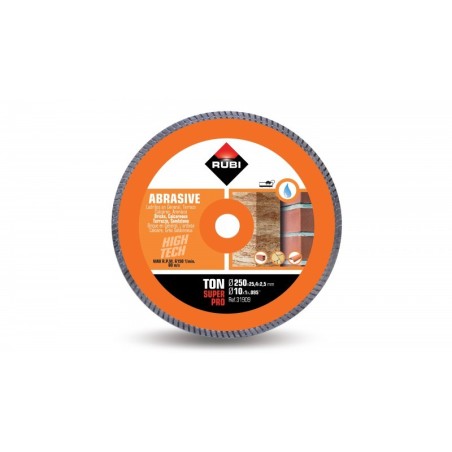 Disc diamantat TON 250 SUPERPRO RUBI, 250/25.4mm,  caramida, piatra, calcar, marmura