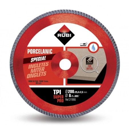 Disc diamantat TPI 200 SUPERPRO RUBI, 200/25.4mm, gresie portelanata