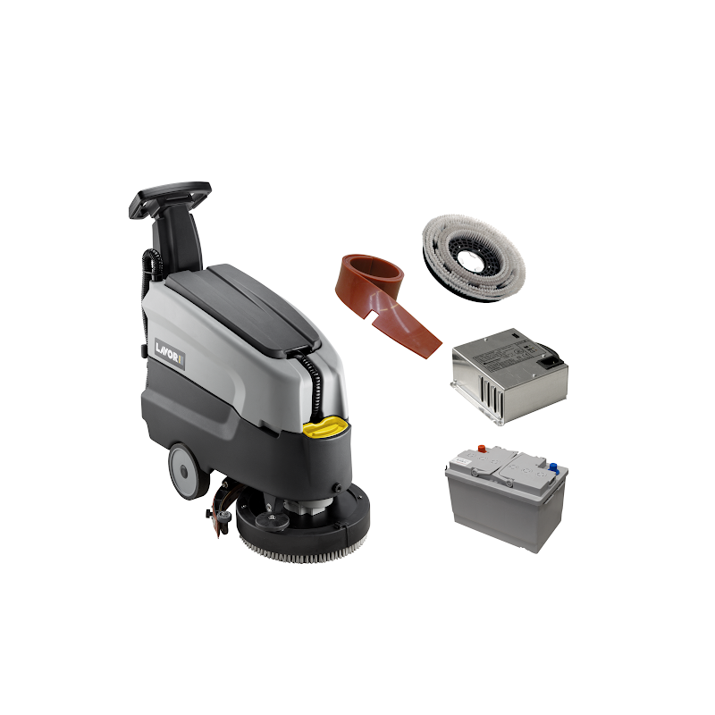 Masina pentru spalat si aspirat pardoseli Dynamic 45B LAVOR, alimentare 24V, productivitate 1600 mp/h, autonomie 1,5-2 ore
