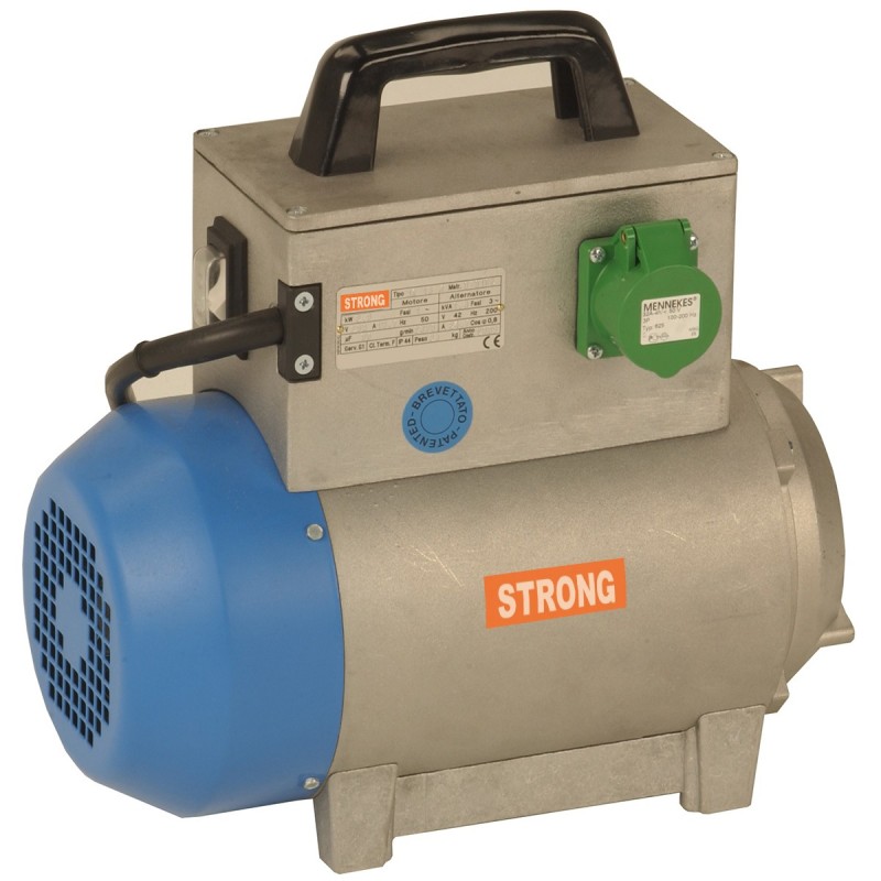 Convertizor electric STRONG SK12M, alimentare 230V, putere 1.2kVA, curent debitat 16.5A, 1 priza, carcasa metalica