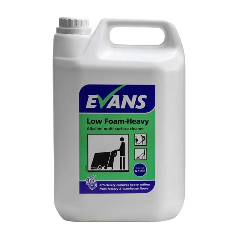 Detergent LOW FOAM HEAVY, alcalin neparfumat, nespumant, special pentru pardoseli, recipient 5l